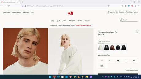 Mikina hm biela 2, h&m,l