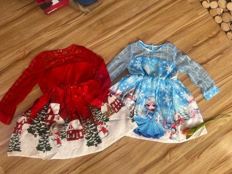 Šaty frozen vianocne, 110 / 116 / 122 / 128