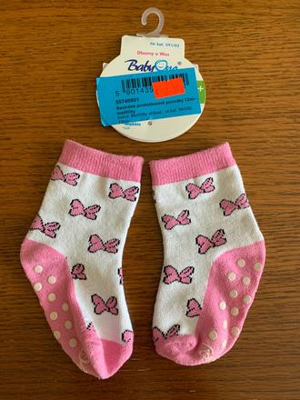 Bavlnené protišmykové ponožky s nopkami naspodku, baby,19
