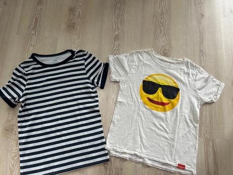 Tricko pasik a smajlik, h&m,134