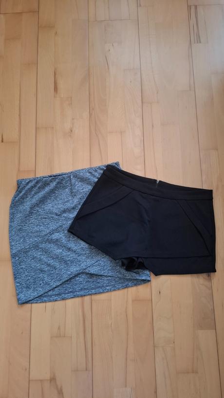 Cierny skort + siva sukna, s