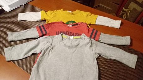 3x tričko dlhý rukáv, f&f,86