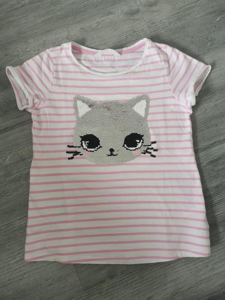 Tričko s otočnými flitrami, h&m,134