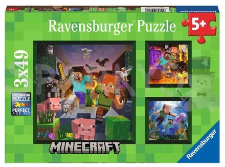 Ravensburger puzzle minecraft biomes 3x49 dielikov, 