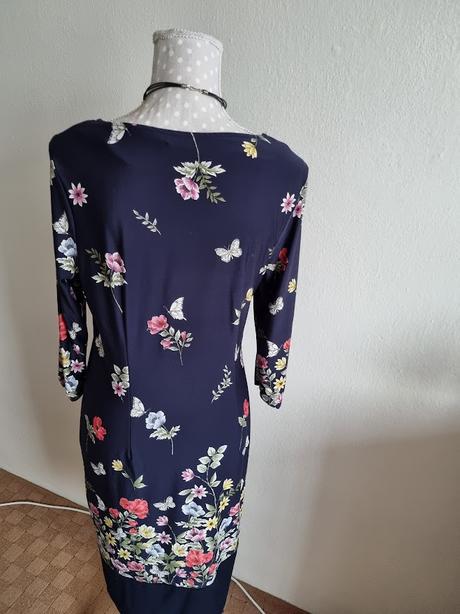 Tmavomodré elastické šaty f&f veľ. m, f&f,m