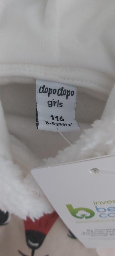 Mikina biela s líštičkou 116, dopodopo,116