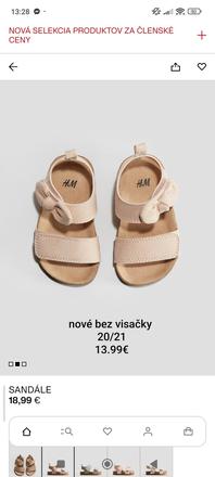 Sandálky hm nové, 20/21, h&m,21