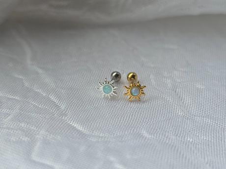 Strieborný piercing slniečko, 