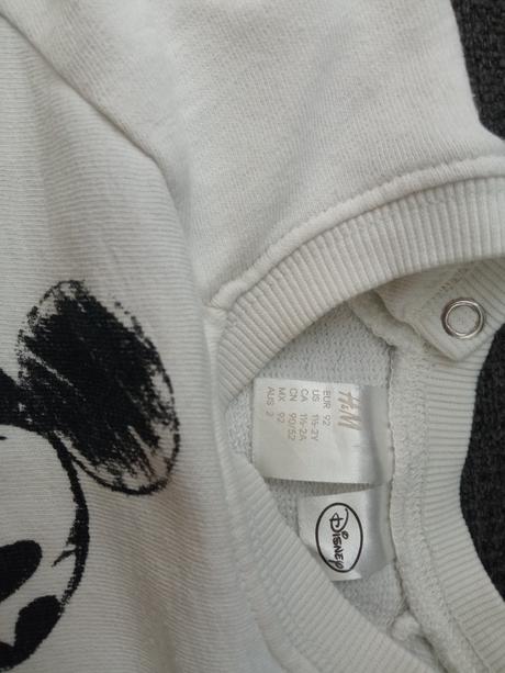 Predĺžená mickey mouse mikina 92cm, h&m,92