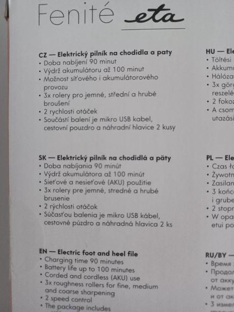 Elektrický pilník na nohy a päty, 