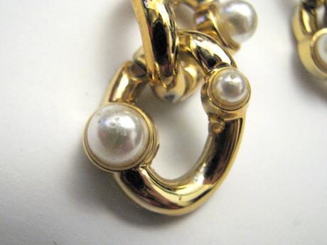 Perleťovo - zlaté náušnice, 