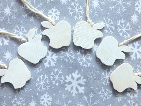 Vianočné drevené jablčka na vianočný stromček,