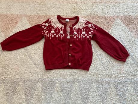 Vianočný kardigan/sveter lindex zajaciky, lindex,110