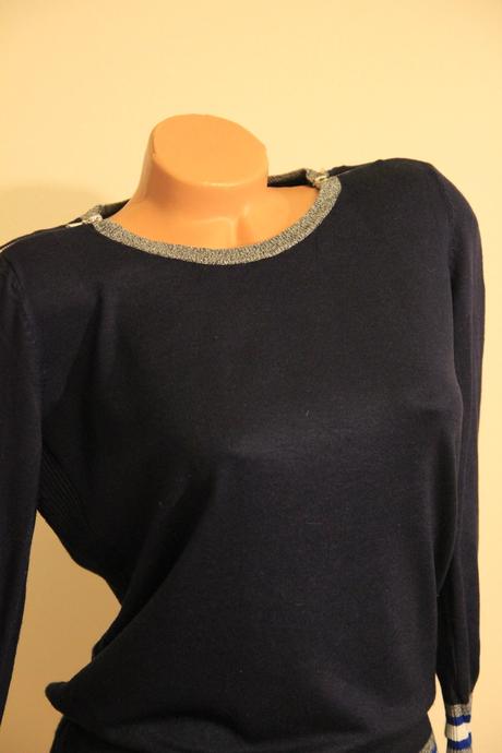 Tmavo modrý viskózový sveter, m, m