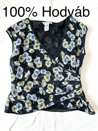 Elegantná hodvábna blúzka s kvetmi nine west, s