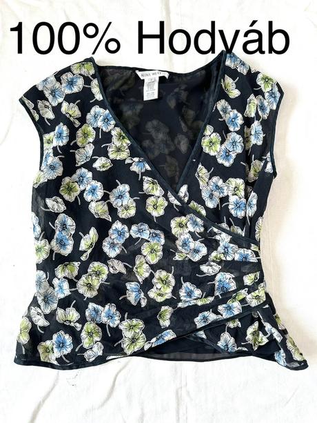 Elegantná hodvábna blúzka s kvetmi nine west, s