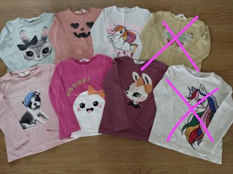 6x dievčenské tričko, 122–134