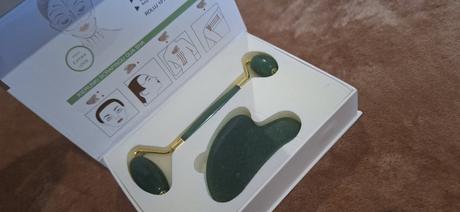 Gua sha & roller jadeit naturalny kamen, 