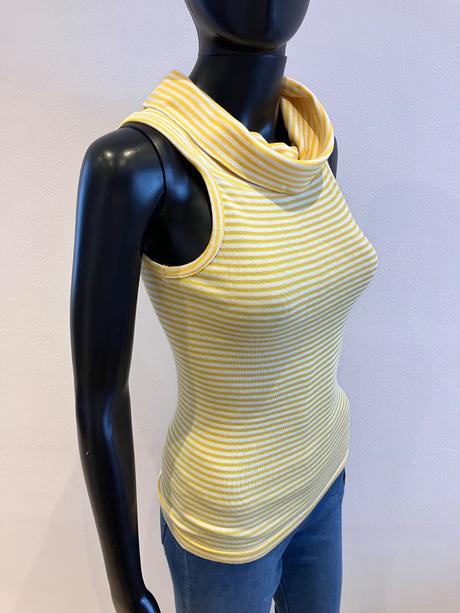 Žlto-biely pásikavý top s rolákom slovenka (m), slovenka,m