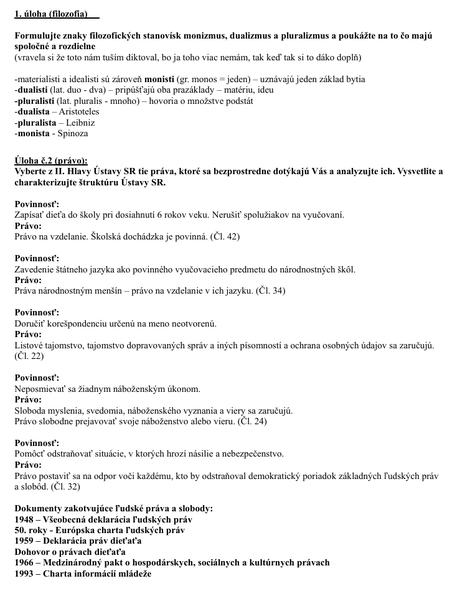 Komplet spracované maturitné zadania, 