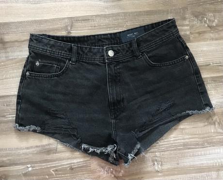 Trendy čierne riflové šortky/kraťasy, l
