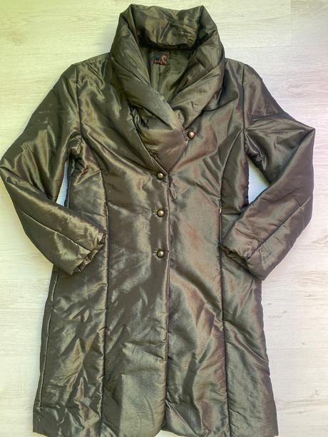 Metalický bundokabát s gombíkami, 40