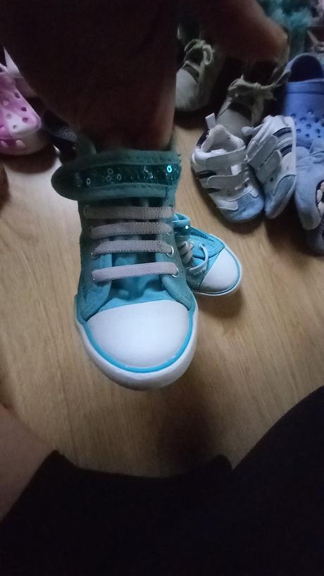 Flitrovane botasky sv.modre, h&m,23