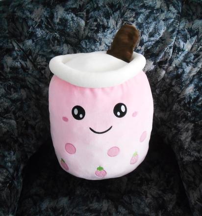 Plyšák/vankúšik bubble tea jahody, 