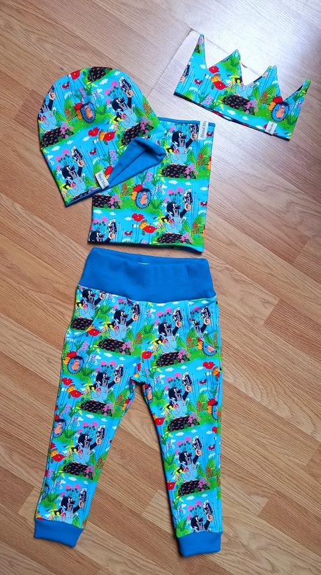 Set tepláky čiapka nákrčník, 104 - 158