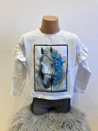 Dievčenské tričko s koníkom (116-122), 116