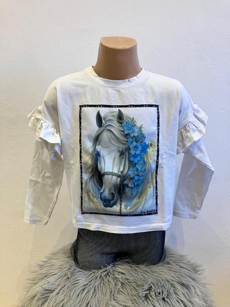 Dievčenské tričko s koníkom (116-122), 116