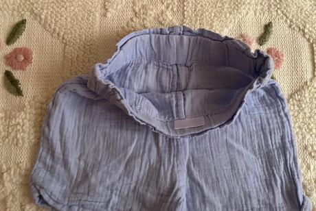 Bledomodré mušelínové unisex šortky, 98, 98