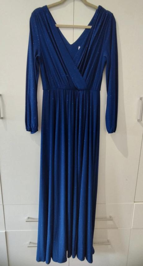 Modré šaty s trblietkami, xxl