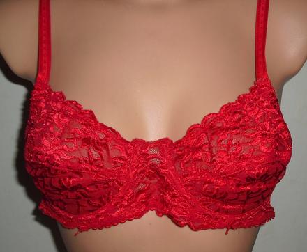 Sexy cipkovana cervena podprsenka, 75c
