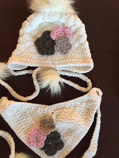 3-set 2 čiapky so šálikom pre dcéru a mamu, 98