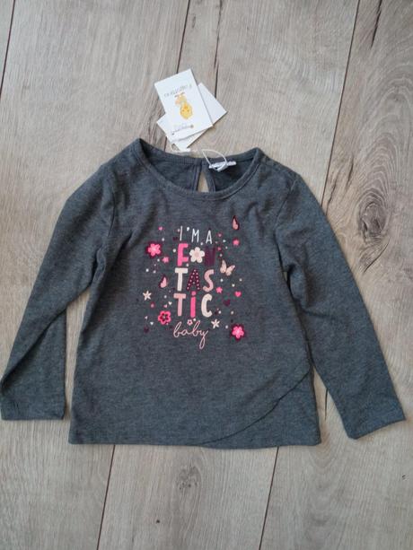 Dievčenské sivé tričko s potlačou fagottino (86), fagottino,86