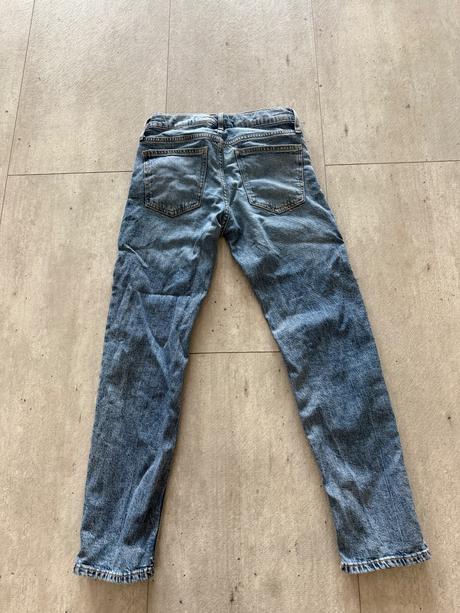 Bledomodre chlapčenske slim fit rifle, h&m,146