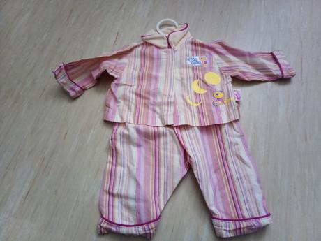 Chou chou sada macko+prúžkové pyžamo 48cm,