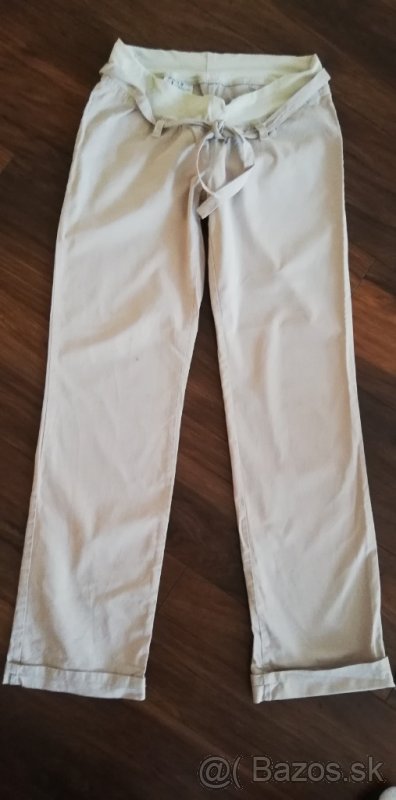 Kremove nohavice pre tehulky, m