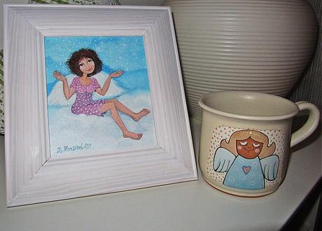 Obraz - anjel, orig. olejomaľba od zuzana honsová, 