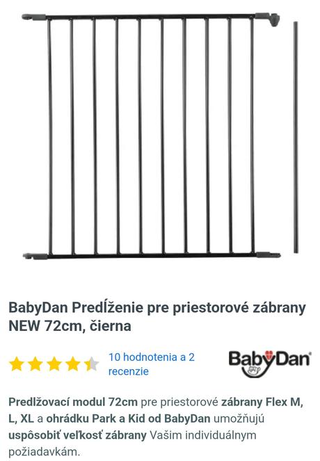 Babydan priestorová zábrana flex l + predĺženie, babydan