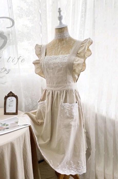 Vintage zástera s kvetinovou textúrou, 