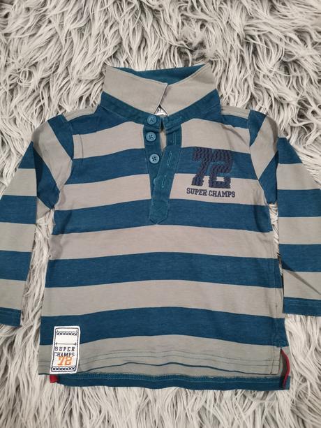 Pásikavé tričko z golierom, f&f,104