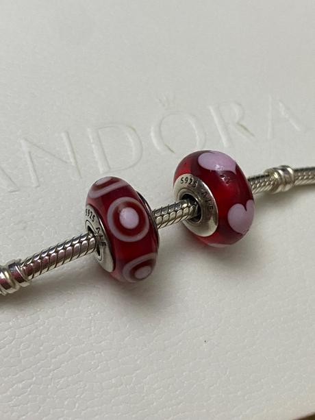 Pandora červene murano, pandora