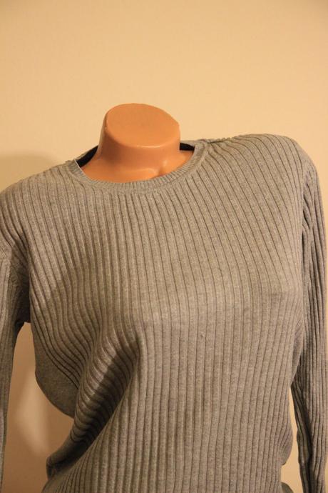 Šedý pletený sveter, l/xl, l