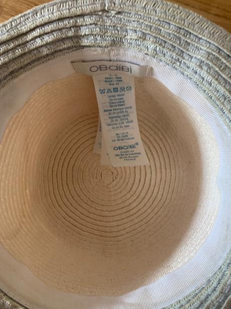 Slamenný klobúk 1-2 roky, obvod 43 cm, obaibi,86