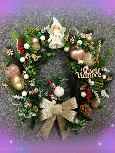Vianočný veniec - ručná práca, 