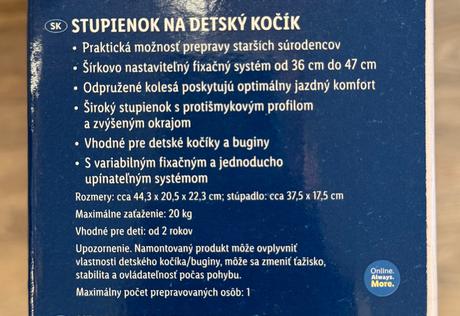 Stupienok ku kočíku, lupilu