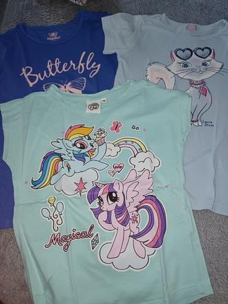 Tričko 110/116 3ks, cena spolu 1 eur, dopodopo,116