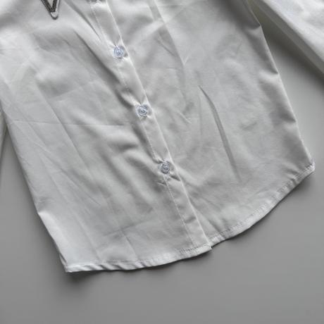 Dievčenská blúzka s ozdobným golierom, 128 / 164